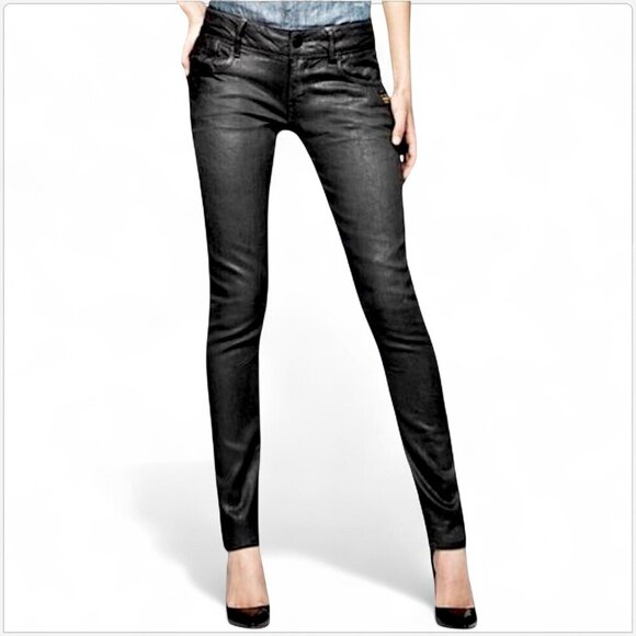 G-Star Jeans Fender Skinny Concrete Wash Gray Coated Wax Stretch NWT New Size 25 - Picture 1 of 7